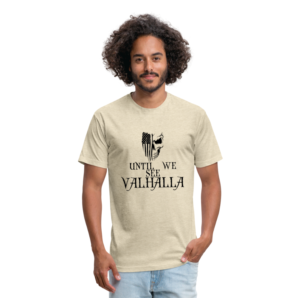 Until We See Valhalla USA Skull Fitted Cotton/Poly Men's T-Shirt by Next Level - heather cream