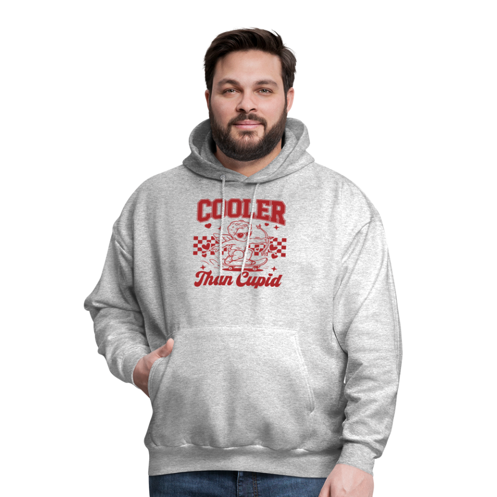 Men’s Graphic Hoodie – Cooler Than Cupid Design - heather gray