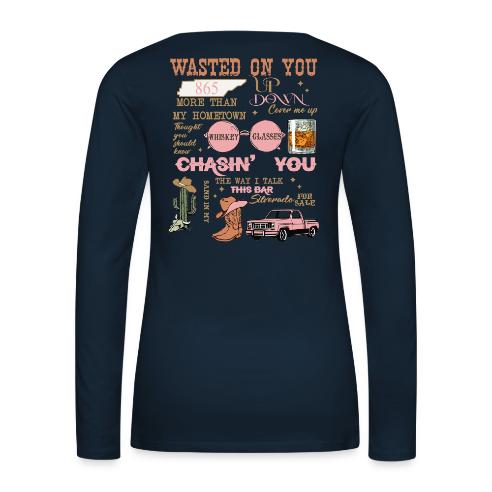 Morgan Wallen Playlist Women's Premium Long Sleeve T-Shirt - deep navy