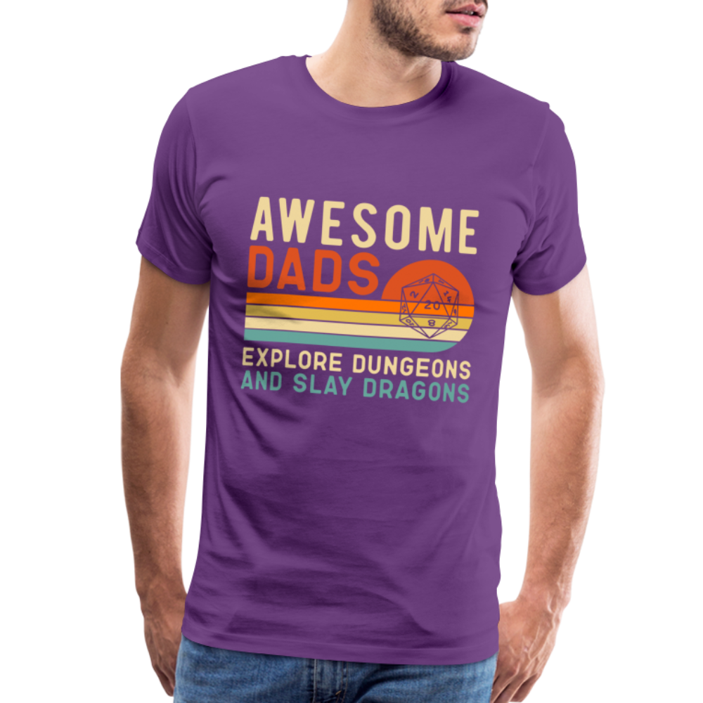 Awesome Dads Slay Dragons Men's Premium T-Shirt - purple