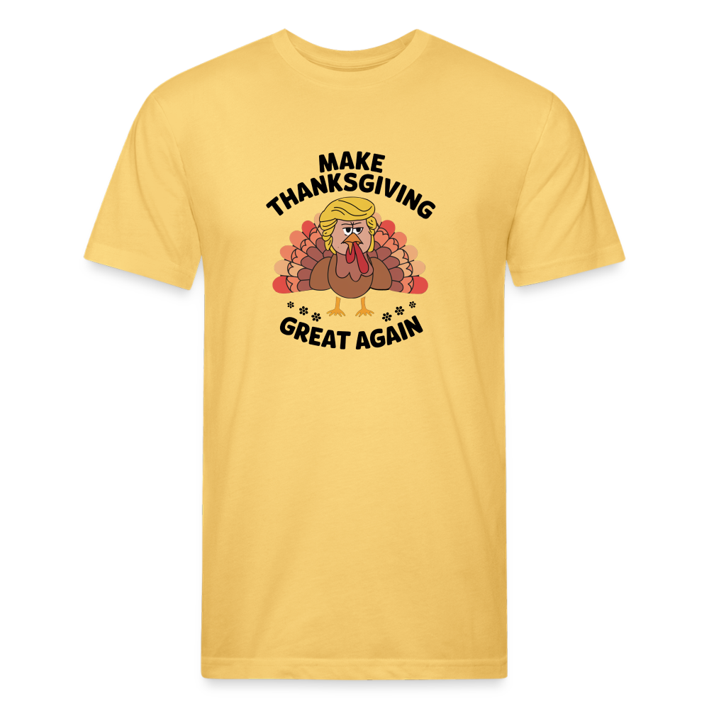 Make Thanksgiving Great Again Men's Fitted Cotton/Poly T-Shirt - pastel yellow