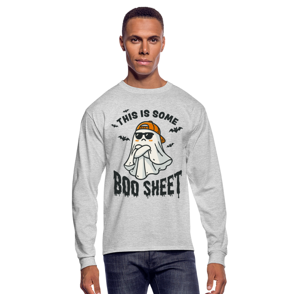 This is Some Boo Sheet: Funny Halloween Men's Long Sleeve T-Shirt - heather gray