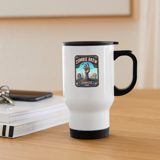 Zombie Brew Travel Mug - white