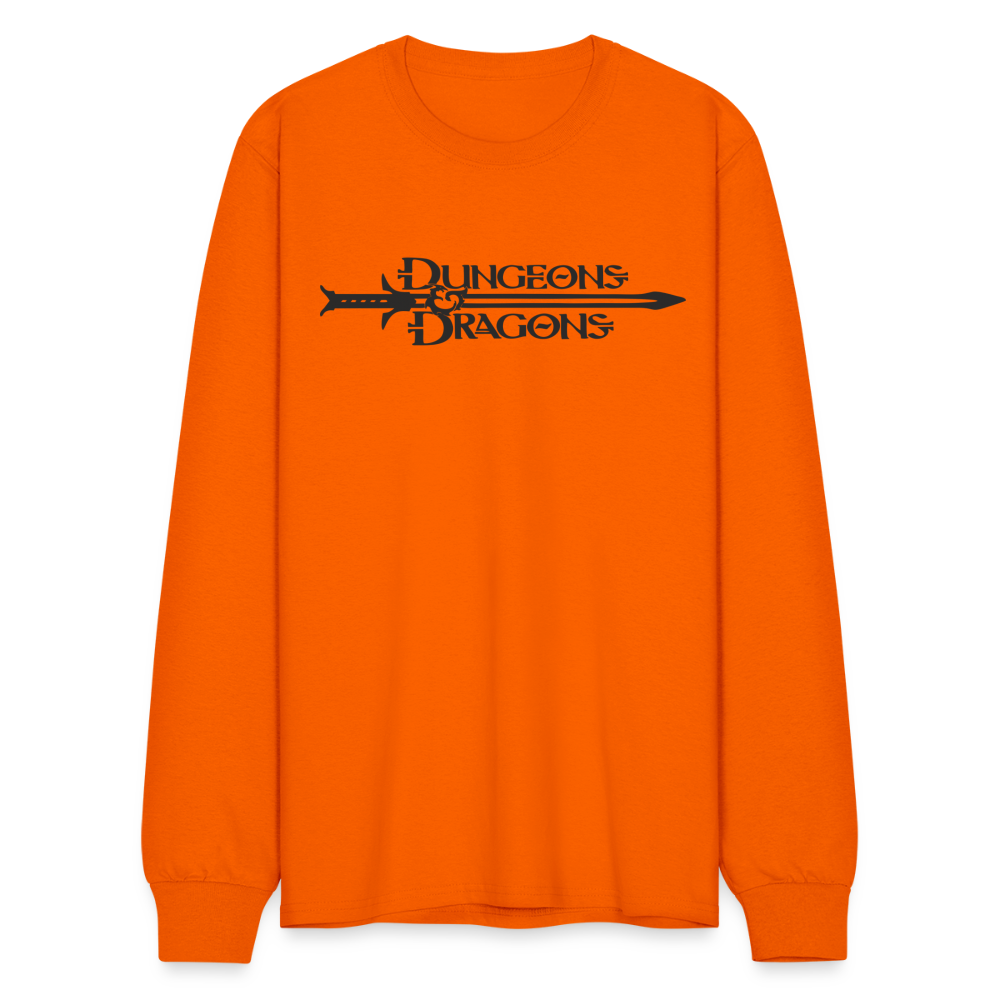 The Dice Giveth and the Dice Taketh Away D&D Men's Long Sleeve T-Shirt - orange