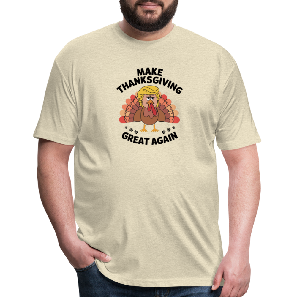 Make Thanksgiving Great Again Men's Fitted Cotton/Poly T-Shirt - heather cream