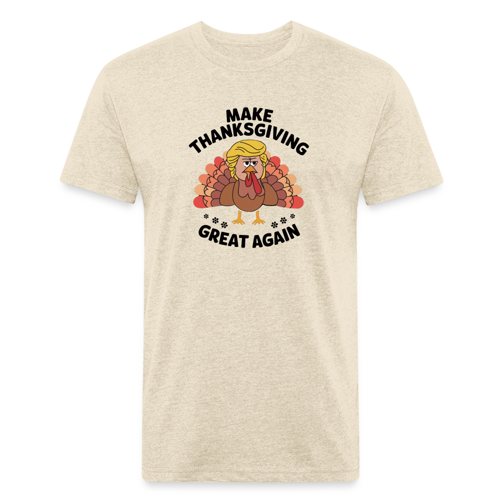 Make Thanksgiving Great Again Men's Fitted Cotton/Poly T-Shirt - heather cream