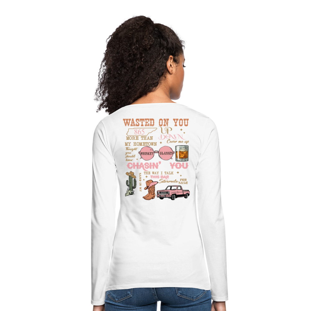 Morgan Wallen Playlist Women's Premium Long Sleeve T-Shirt - white