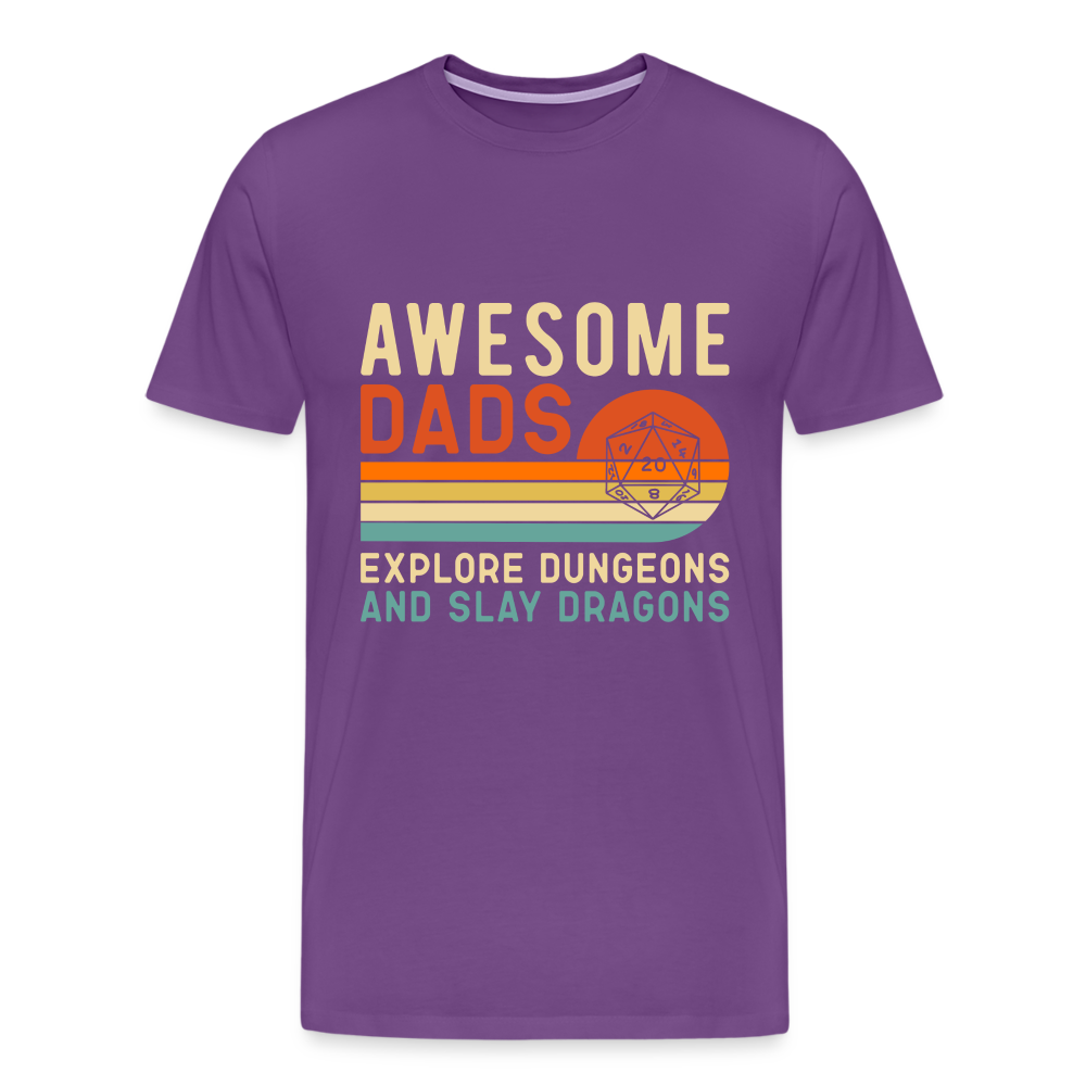 Awesome Dads Slay Dragons Men's Premium T-Shirt - purple