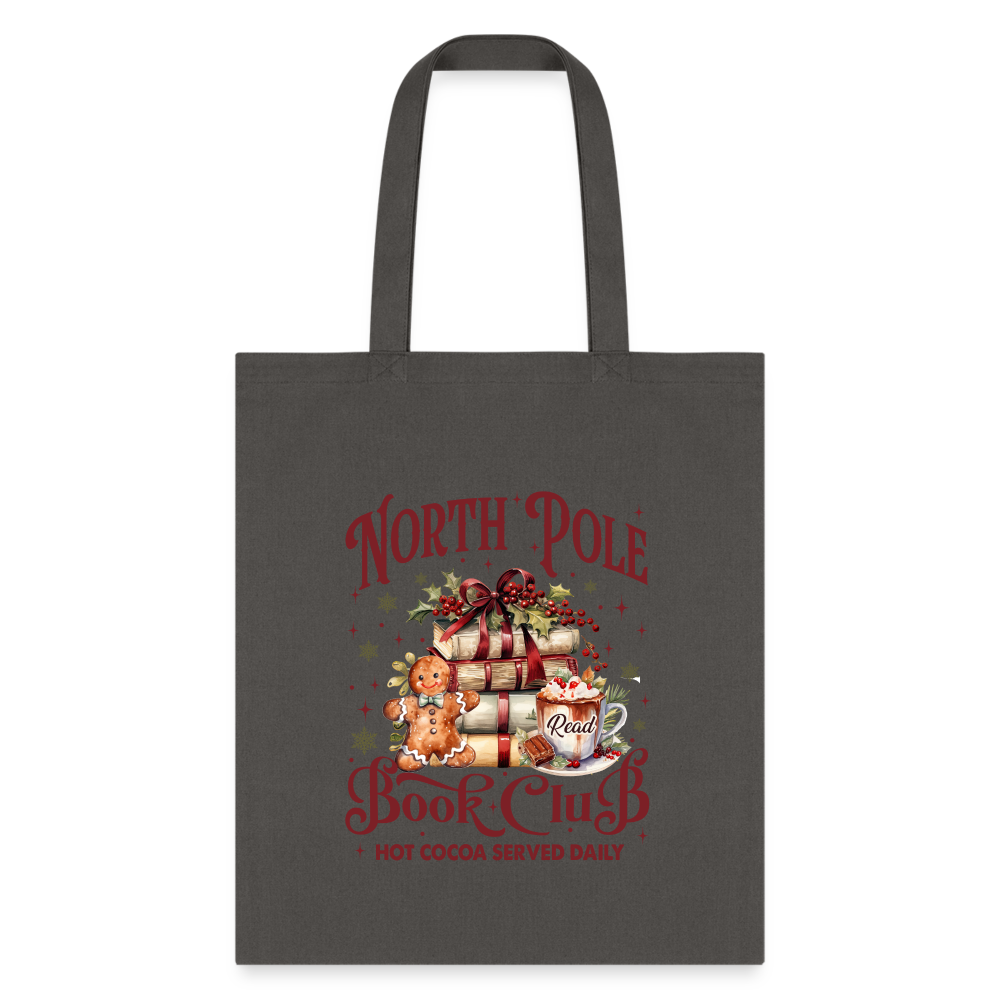 North Pole Book Club Tote Bag - charcoal