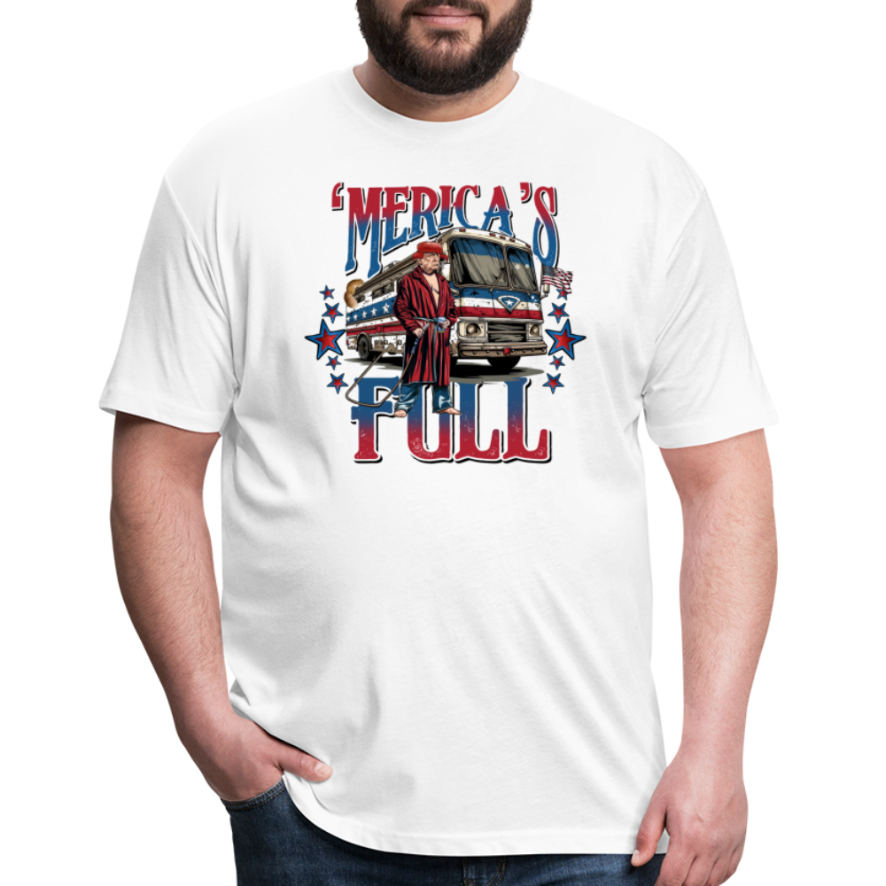 'Merica’s Full Trump Men's Fitted Cotton/Poly T-Shirt - white