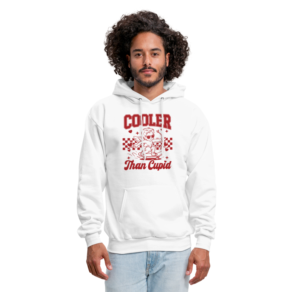 Men’s Graphic Hoodie – Cooler Than Cupid Design - white