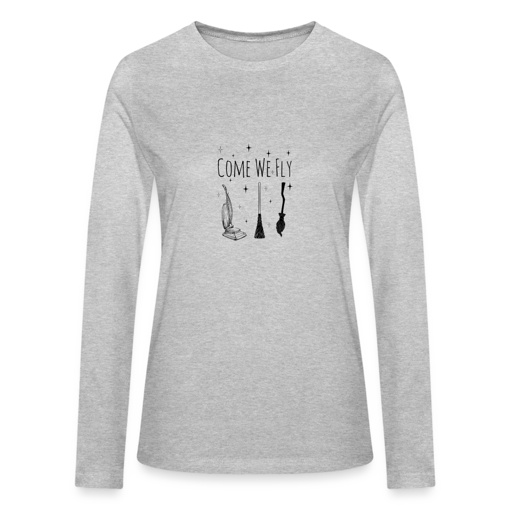 Women's Hocus Pocus: Come we Fly Long Sleeve Shirt - heather gray