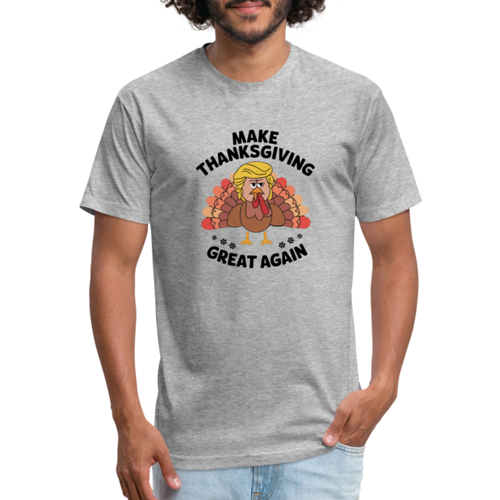 Make Thanksgiving Great Again Men's Fitted Cotton/Poly T-Shirt - heather gray