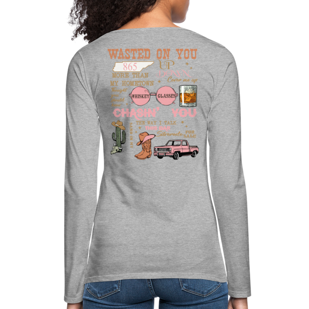 Morgan Wallen Playlist Women's Premium Long Sleeve T-Shirt - heather gray