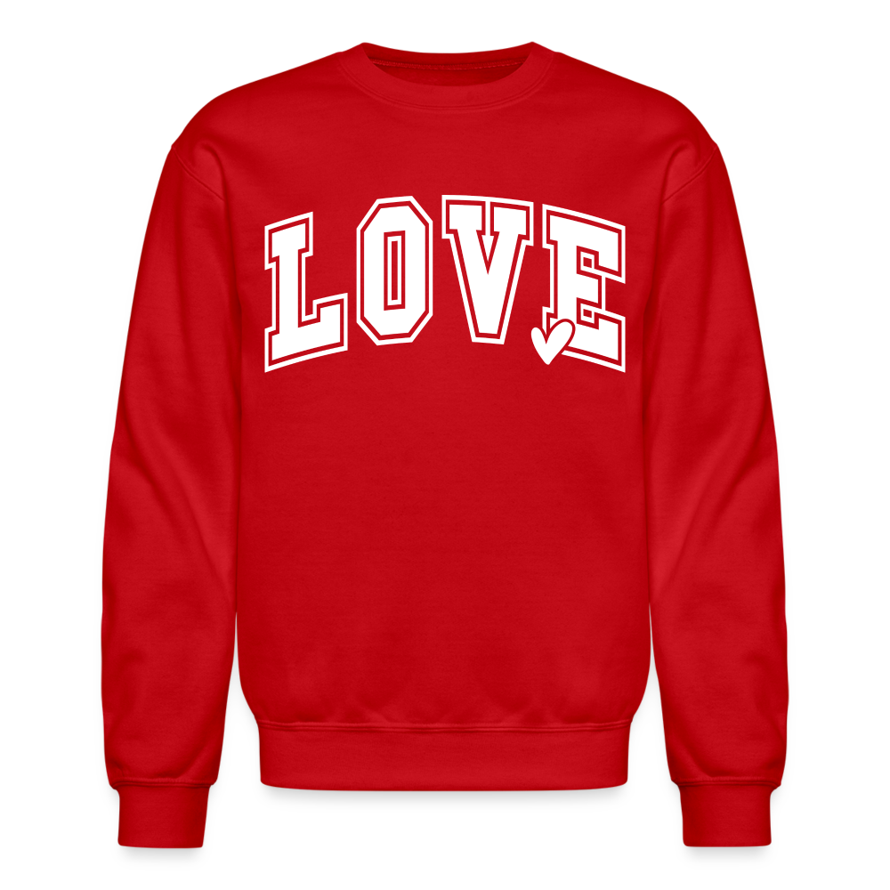 Valentine’s Day Unisex Crewneck Sweatshirt – "Love" Edition - red