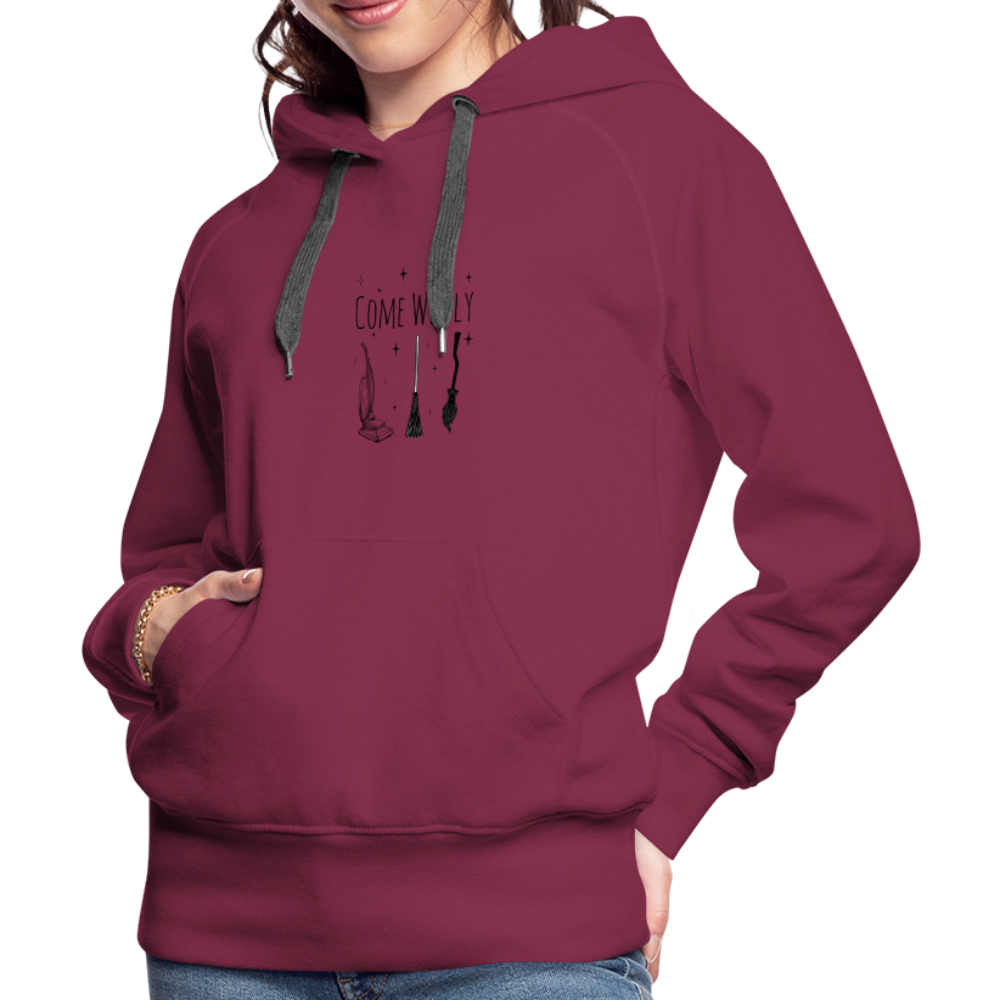 Women's Hocus Pocus: Come we Fly Hoodie - burgundy