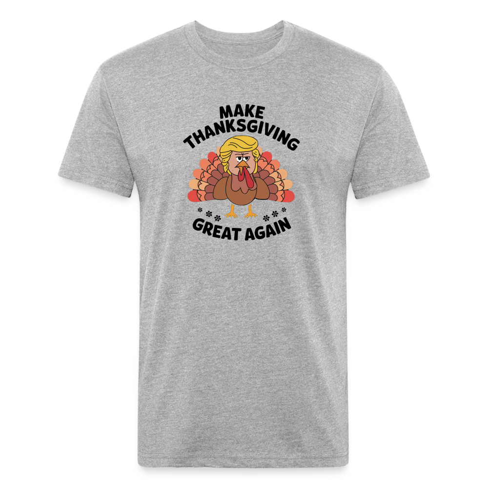 Make Thanksgiving Great Again Men's Fitted Cotton/Poly T-Shirt - heather gray