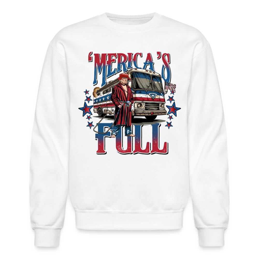 'Merica’s Full Trump Unisex Crewneck Sweatshirt - white