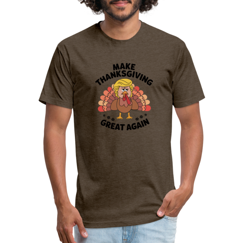 Make Thanksgiving Great Again Men's Fitted Cotton/Poly T-Shirt - heather espresso