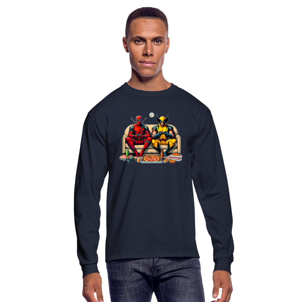 Anti-Hero Deadpool Wolverine Men's Long Sleeve T-Shirt - navy