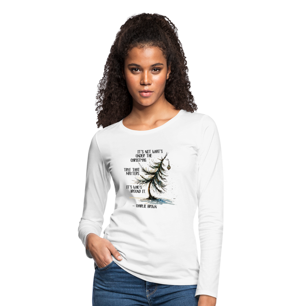 Charlie Brown Christmas tree Women's Long Sleeve T-Shirt - white