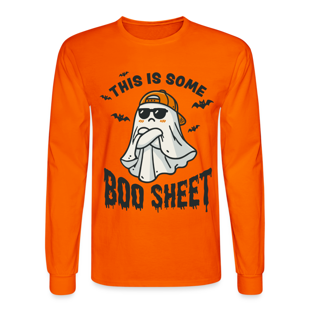 This is Some Boo Sheet: Funny Halloween Men's Long Sleeve T-Shirt - orange