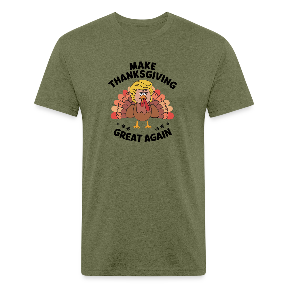 Make Thanksgiving Great Again Men's Fitted Cotton/Poly T-Shirt - heather military green