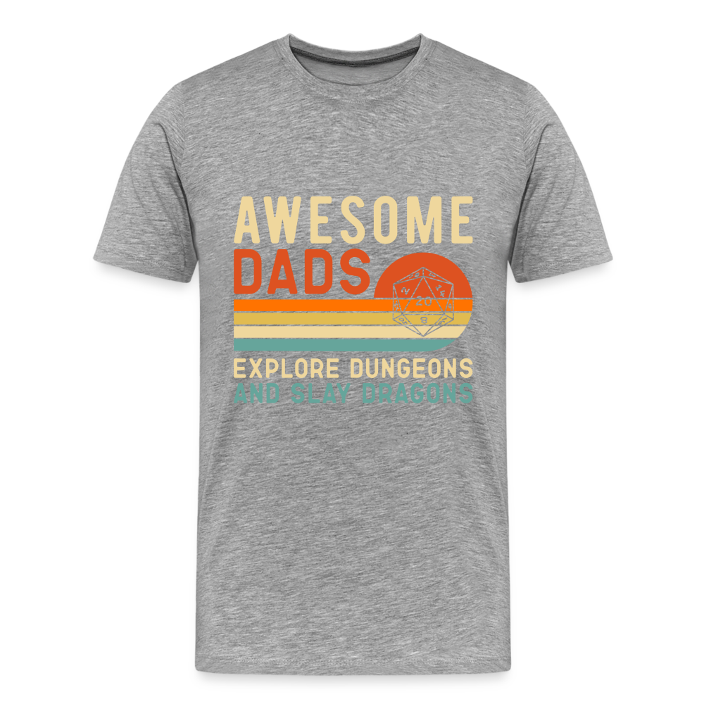 Awesome Dads Slay Dragons Men's Premium T-Shirt - heather gray