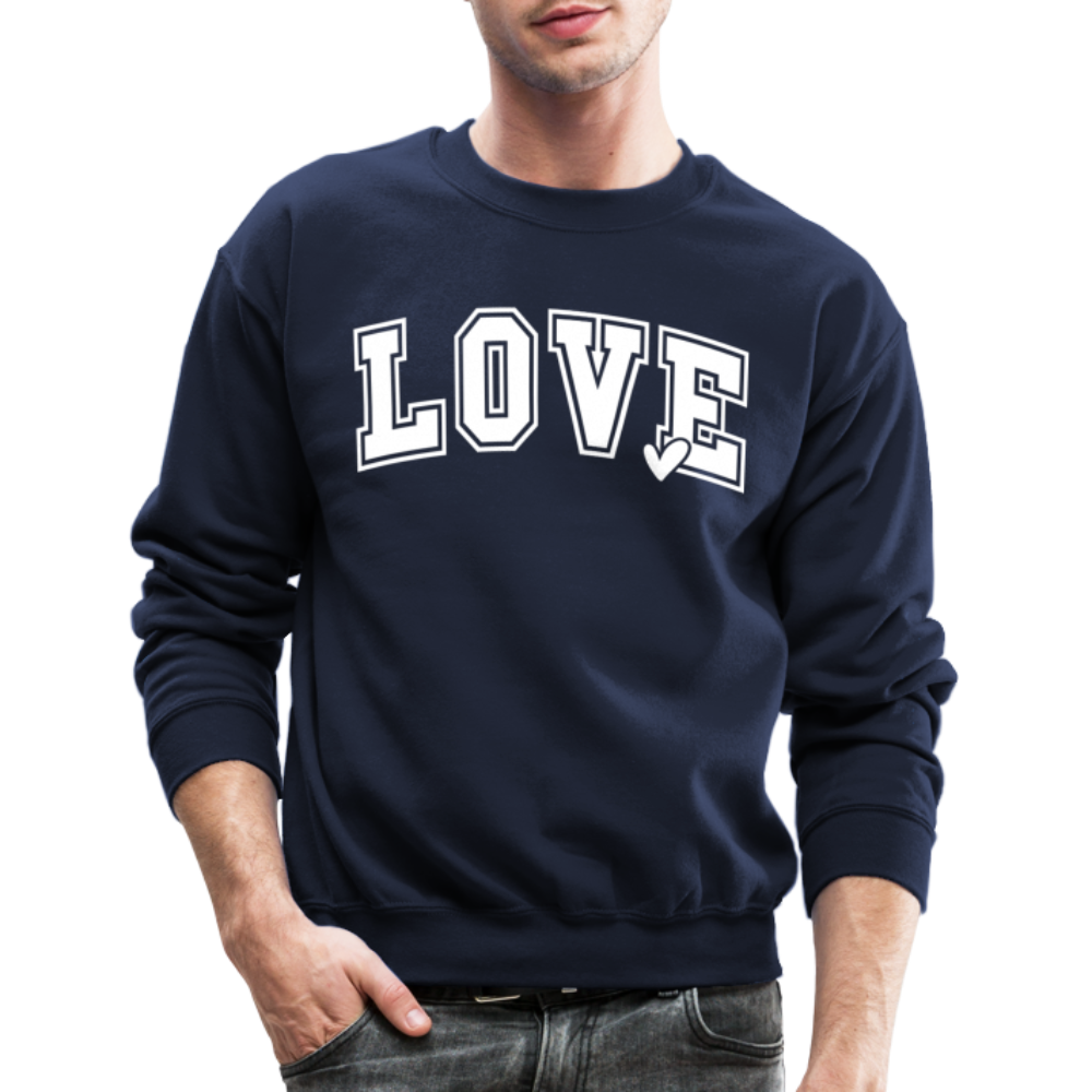 Valentine’s Day Unisex Crewneck Sweatshirt – "Love" Edition - navy