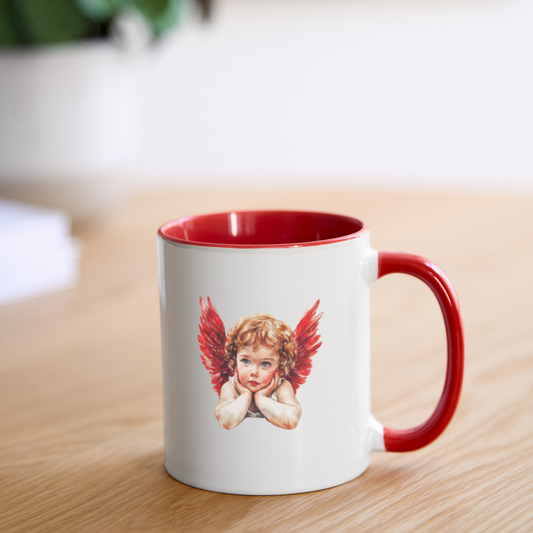 Love & Cupid Contrast Coffee Mug - white/red