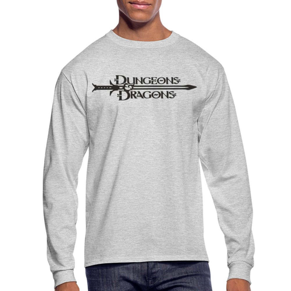 The Dice Giveth and the Dice Taketh Away D&D Men's Long Sleeve T-Shirt - heather gray