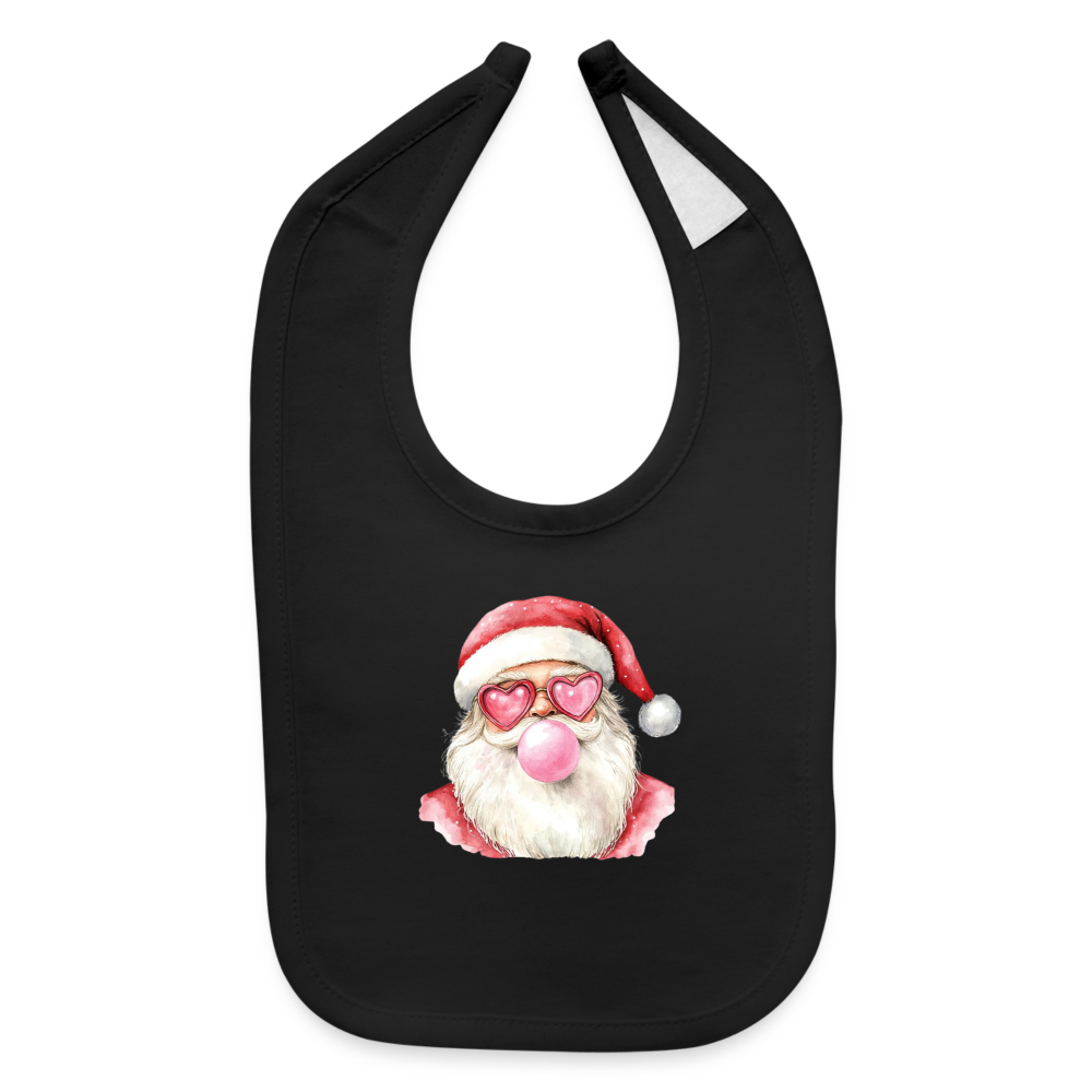 Cool Retro Santa Baby Bib - black