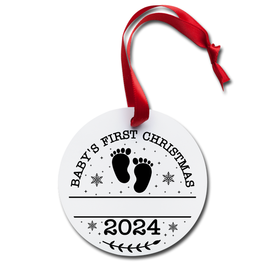 Baby's First Christmas Holiday Ornament - white