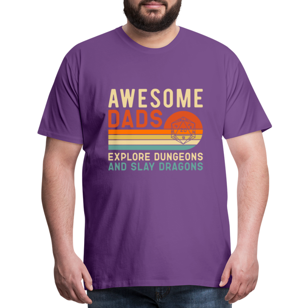 Awesome Dads Slay Dragons Men's Premium T-Shirt - purple