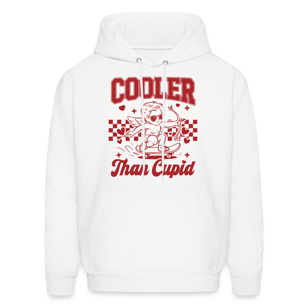 Men’s Graphic Hoodie – Cooler Than Cupid Design - white