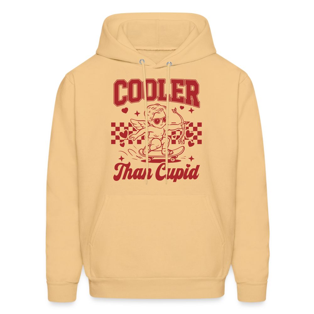 Men’s Graphic Hoodie – Cooler Than Cupid Design - light gold 