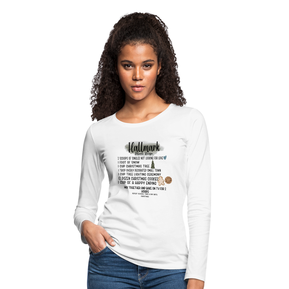 Christmas Movie Recipe Women's Premium Long Sleeve T-Shirt - white