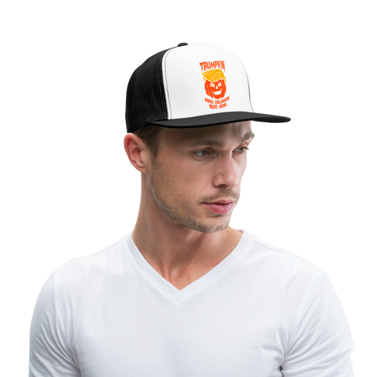 Trumpkin Halloween Trucker Cap - white/black