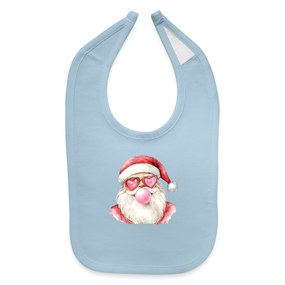 Cool Retro Santa Baby Bib - light blue